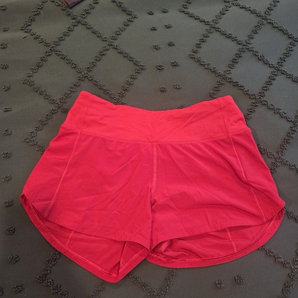Lululemon Red Athletic Shorts with pocket